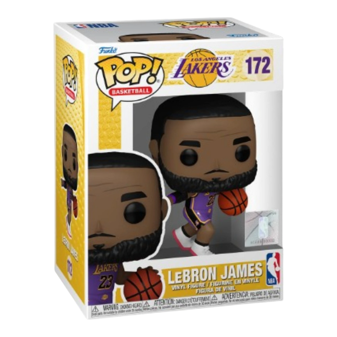 HypeSelection Funko Pop! LeBron James Los Angeles Lakers vinyl figure #172 in purple and gold uniform holding a basketball.