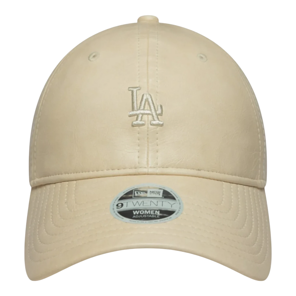 HypeSelection light beige 100% cotton New Era Los Angeles Dodgers 9TWENTY cap with embroidered LA logo and adjustable strap.
