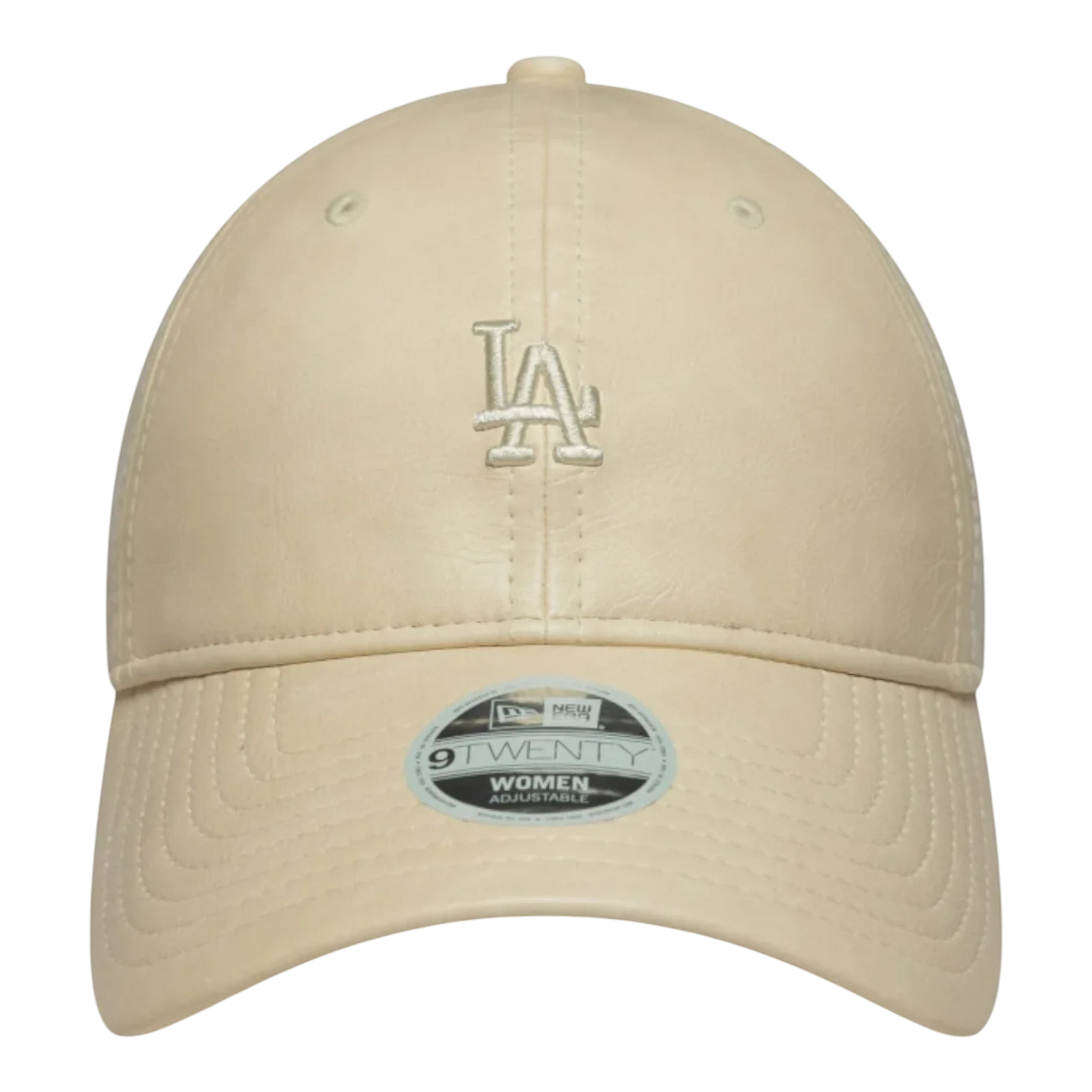 HypeSelection light beige 100% cotton New Era Los Angeles Dodgers 9TWENTY cap with embroidered LA logo and adjustable strap.