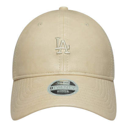 HypeSelection light beige 100% cotton New Era Los Angeles Dodgers 9TWENTY cap with embroidered LA logo and adjustable strap.
