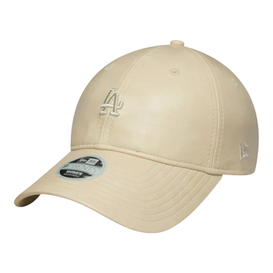 HypeSelection light beige 100% cotton New Era Los Angeles Dodgers 9TWENTY cap with embroidered logo and adjustable strap.