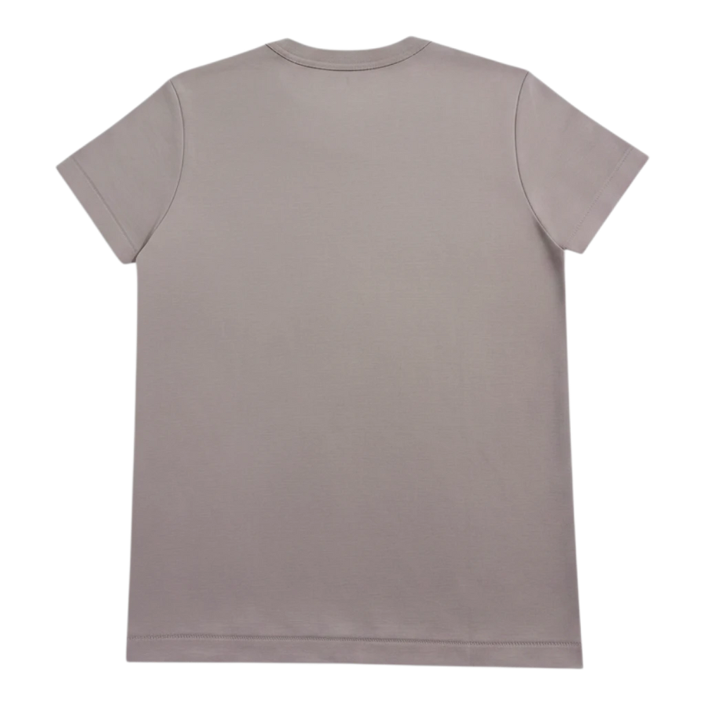 HypeSelection women's light purple 100% cotton crew neck t-shirt with a regular fit and interlock-knit construction.
