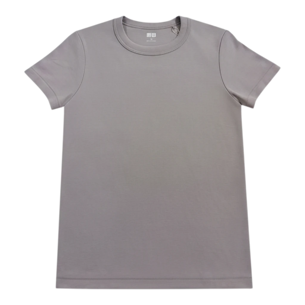 HypeSelection women's light purple 100% cotton crew neck t-shirt with a balanced regular fit and structured interlock-knit fabric.