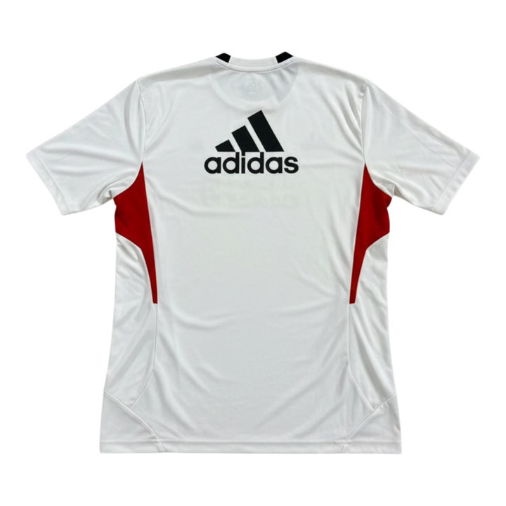 HypeSelection white 2011-12 Liverpool adidas training shirt with black adidas logo on back and red side panels. 100% polyester.
