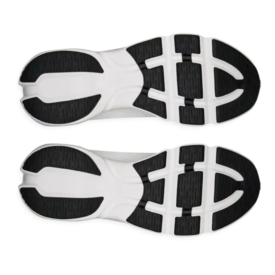 HypeSelection Loewe X On Running Cloudsolo white sneaker outsoles showing black rubber traction pads and white foam