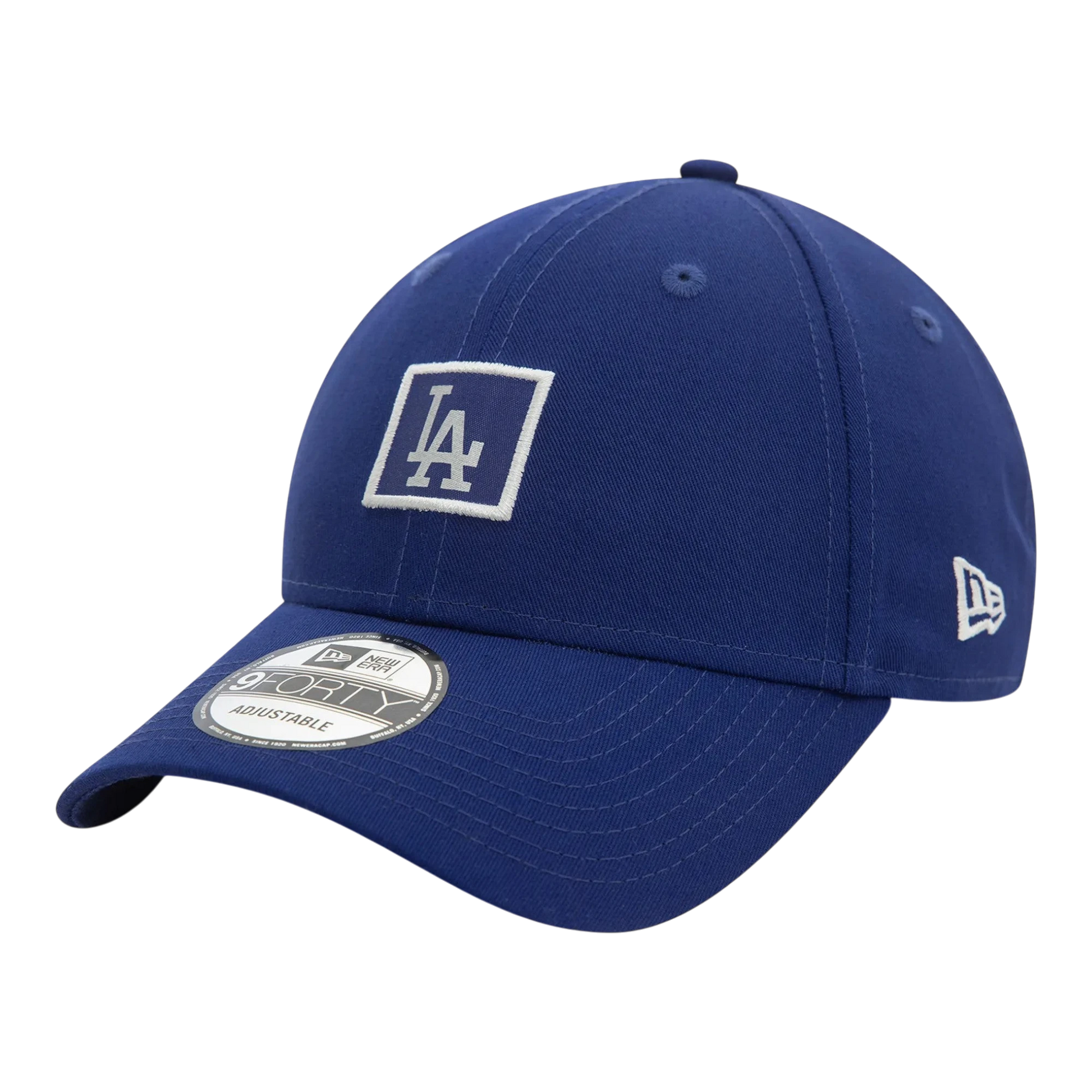HypeSelection royal blue 100% cotton New Era 9FORTY Los Angeles Dodgers cap with embroidered logo and metallic MLB patch.