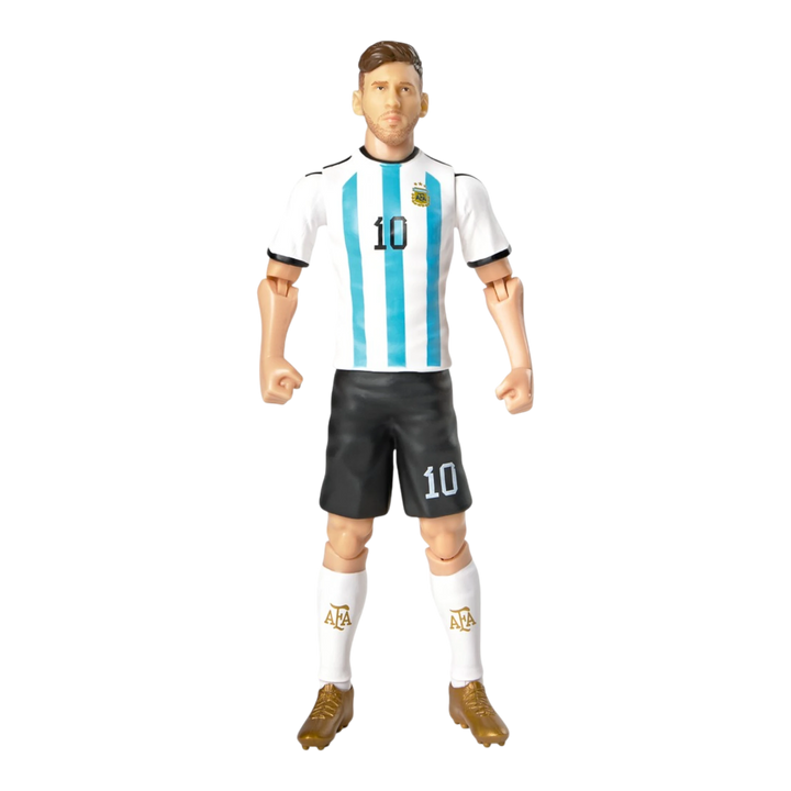 HypeSelection 20cm Lionel Messi action figure in Argentina home kit with articulated joints and detailed PVC design.