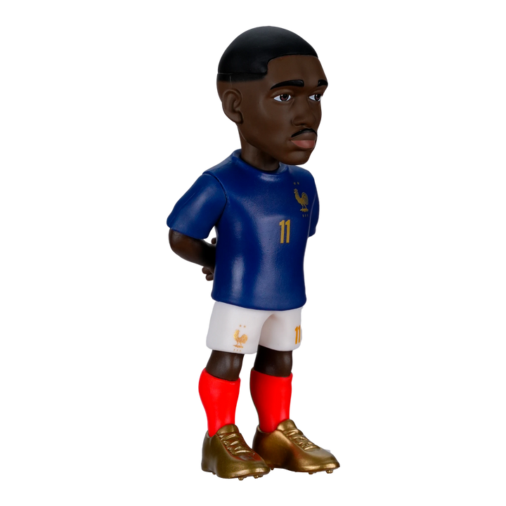 HypeSelection Minix PVC collectible figure of a France national team player in a blue kit with gold accents.