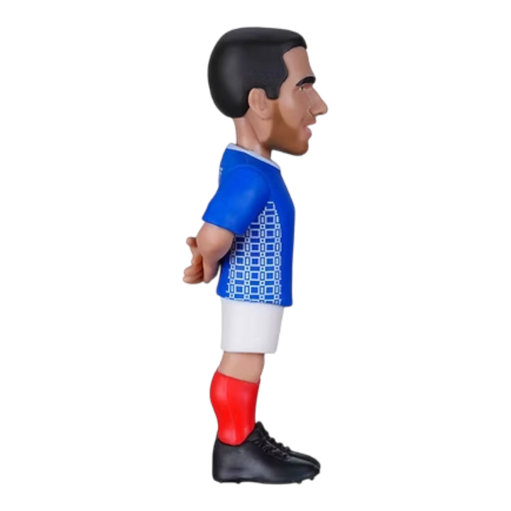 HypeSelection Minix Youri Djorkaeff France football collectible figure in blue kit, 12cm tall PVC caricature.