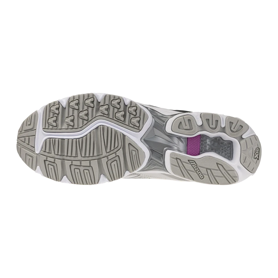 HypeSelection Mizuno Wave Rider 10 sneaker outsole in gray and white with visible Wave Plate cushioning technology
