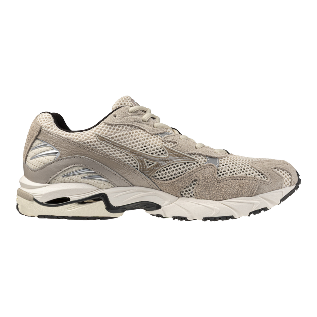 HypeSelection Mizuno Wave Rider 10 sneaker in summer sand and taupe with mesh and suede layered upper