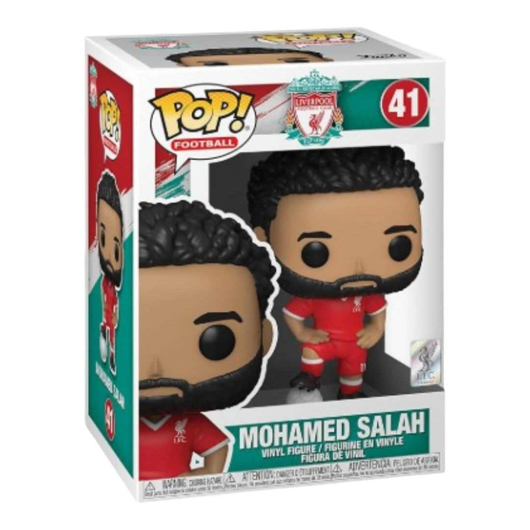 HypeSelection Funko Pop! Football Mohamed Salah vinyl figure in red Liverpool kit.