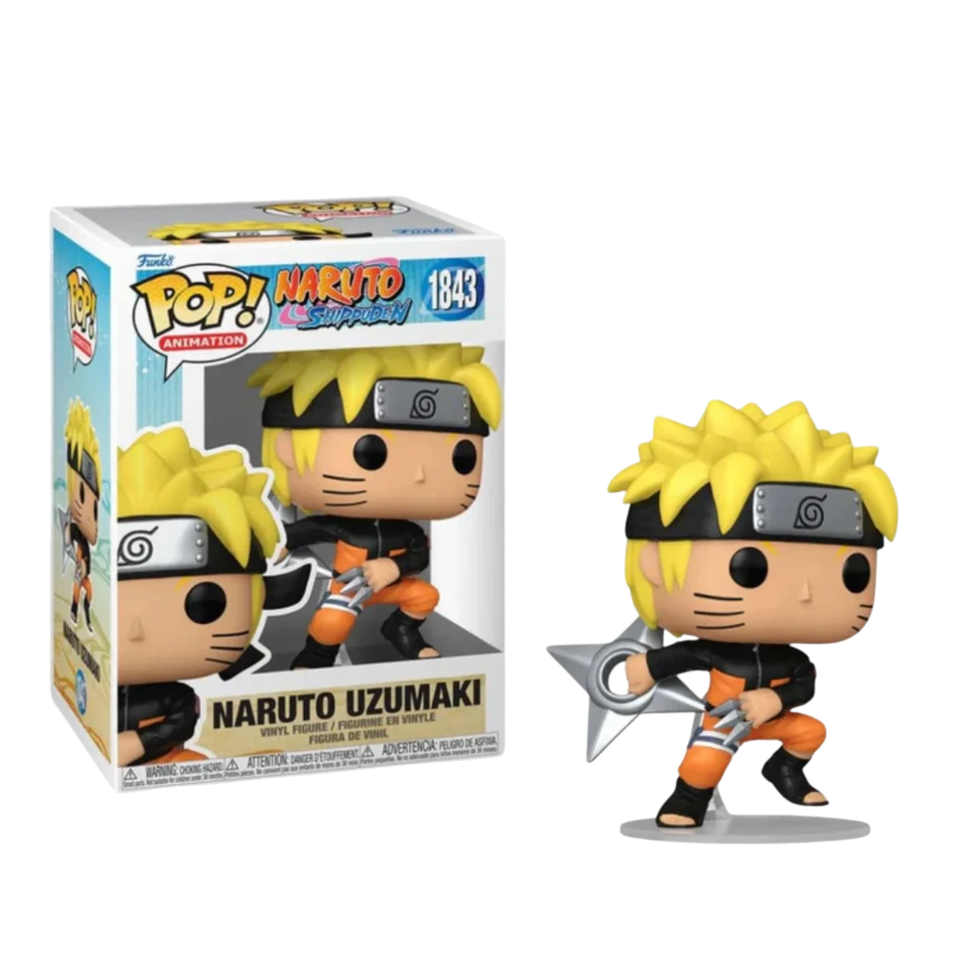 HypeSelection Funko Pop Animation Naruto Shippuden Uzumaki figure with Fuma Shuriken in orange and black jumpsuit