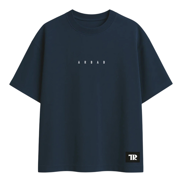 HypeSelection navy blue terry cotton t-shirt with oversized fit and &
