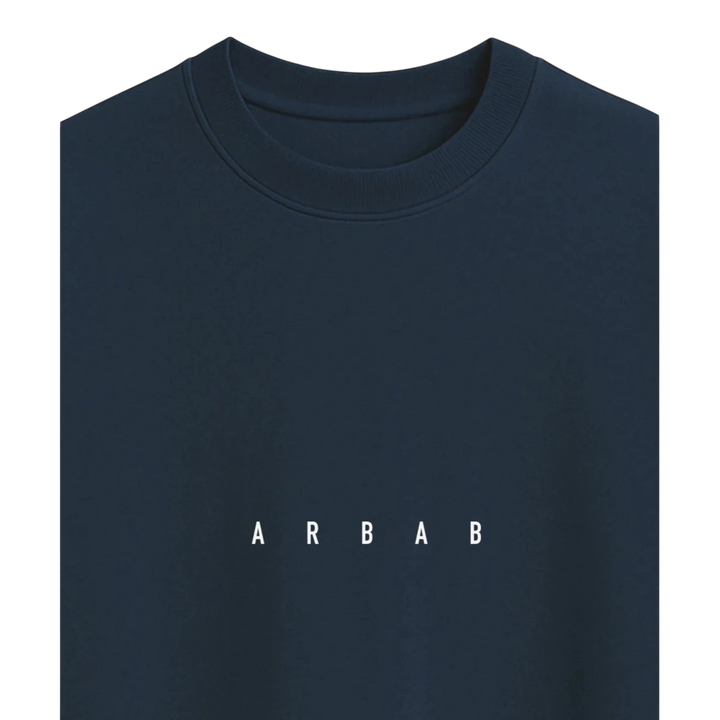 HypeSelection navy blue terry cotton t-shirt with white &