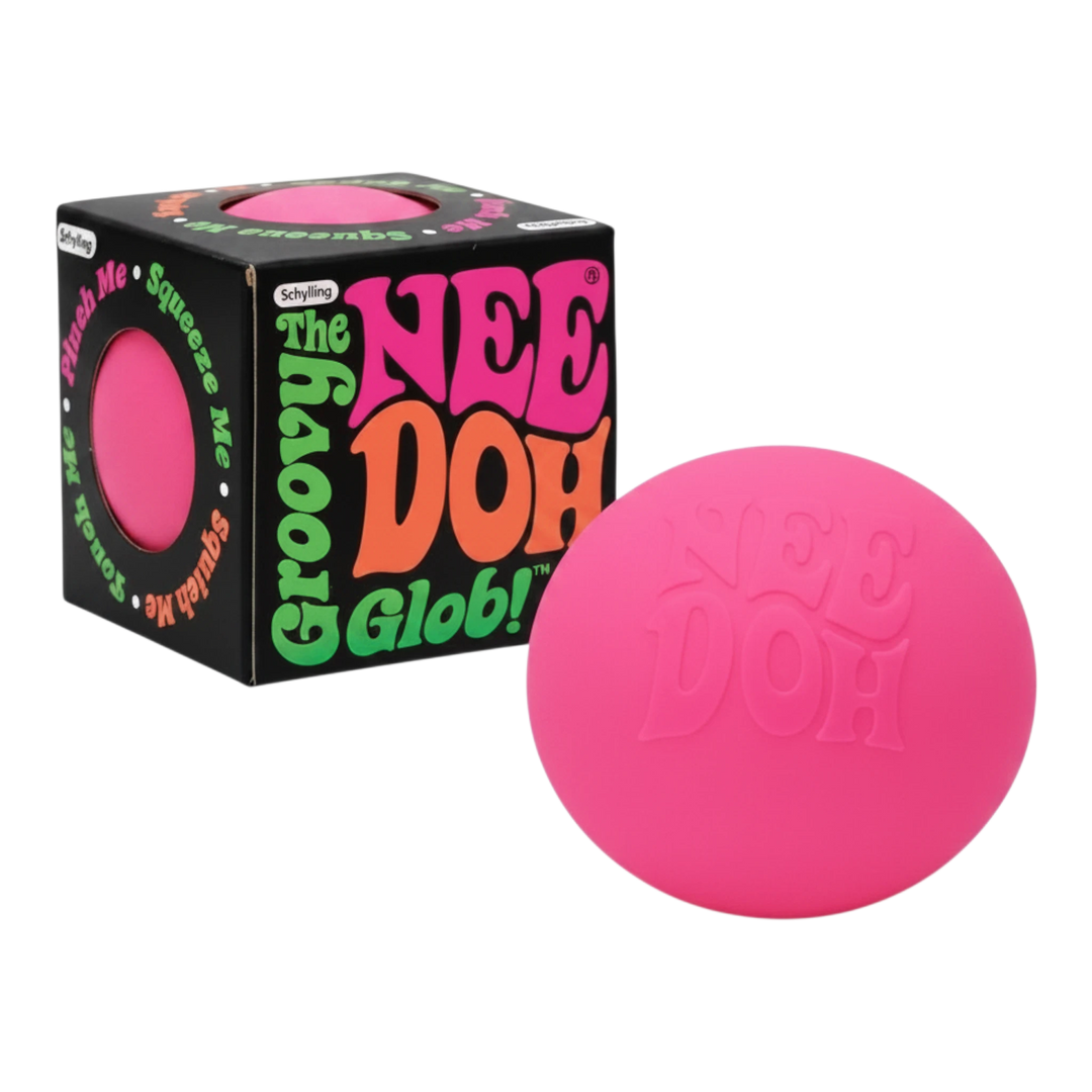 HypeSelection NeeDoh Groovy Glob sensory stress ball in bright orange, made of durable TPR with a jelly-like filling.