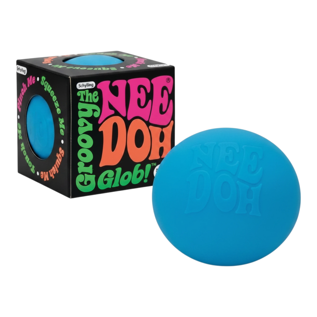 HypeSelection NeeDoh Groovy Glob stress ball in orange. Made of durable TPR with a jelly-like dough compound inside.