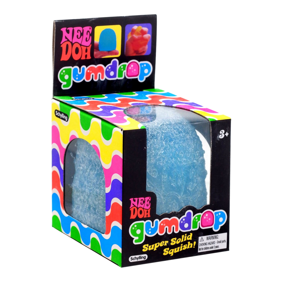 HypeSelection blue NeeDoh Gumdrop sensory fidget toy in its colourful retail packaging