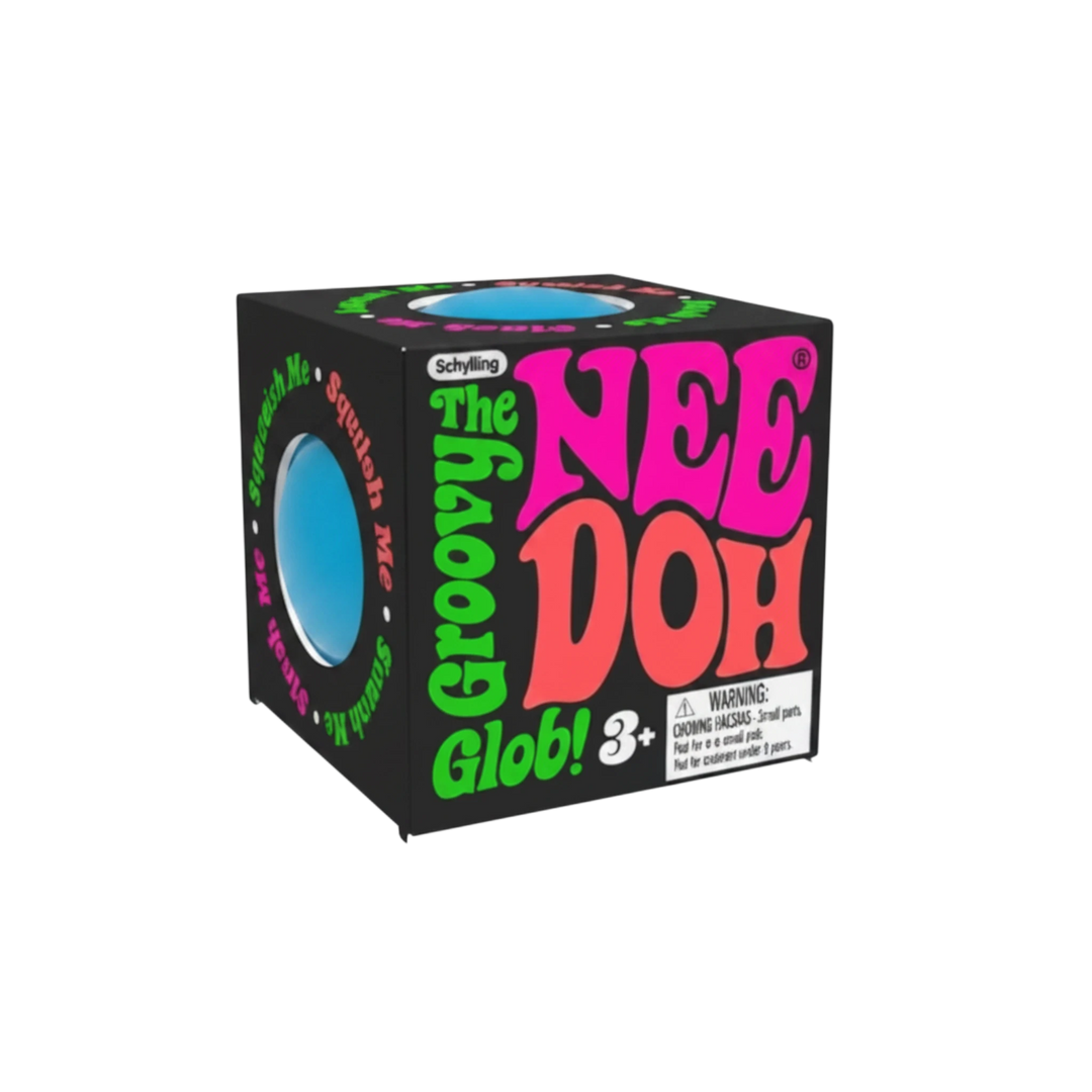 HypeSelection blue NeeDoh Teenie fidget toy in its black branded packaging for sensory play and stress relief.