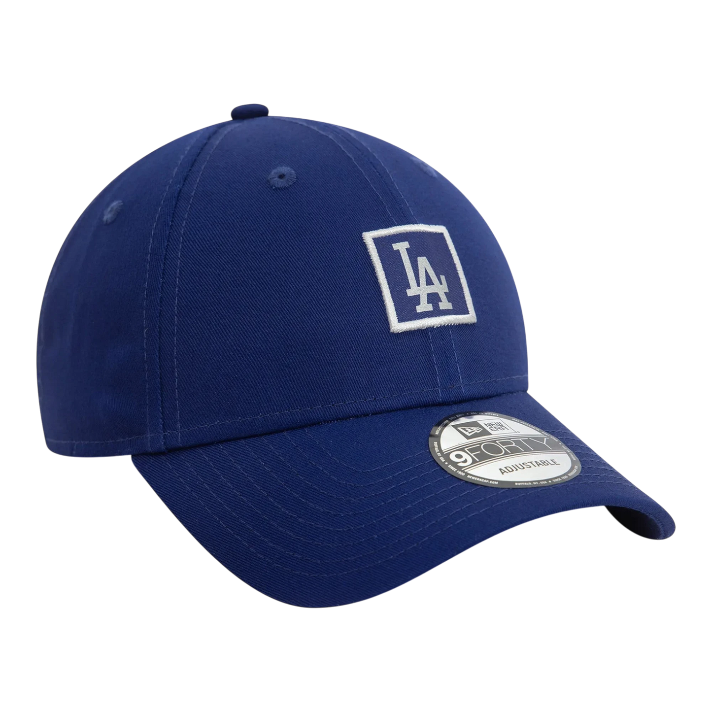 HypeSelection royal blue cotton New Era 9FORTY Los Angeles Dodgers cap with embroidered logo and metallic MLB patch.