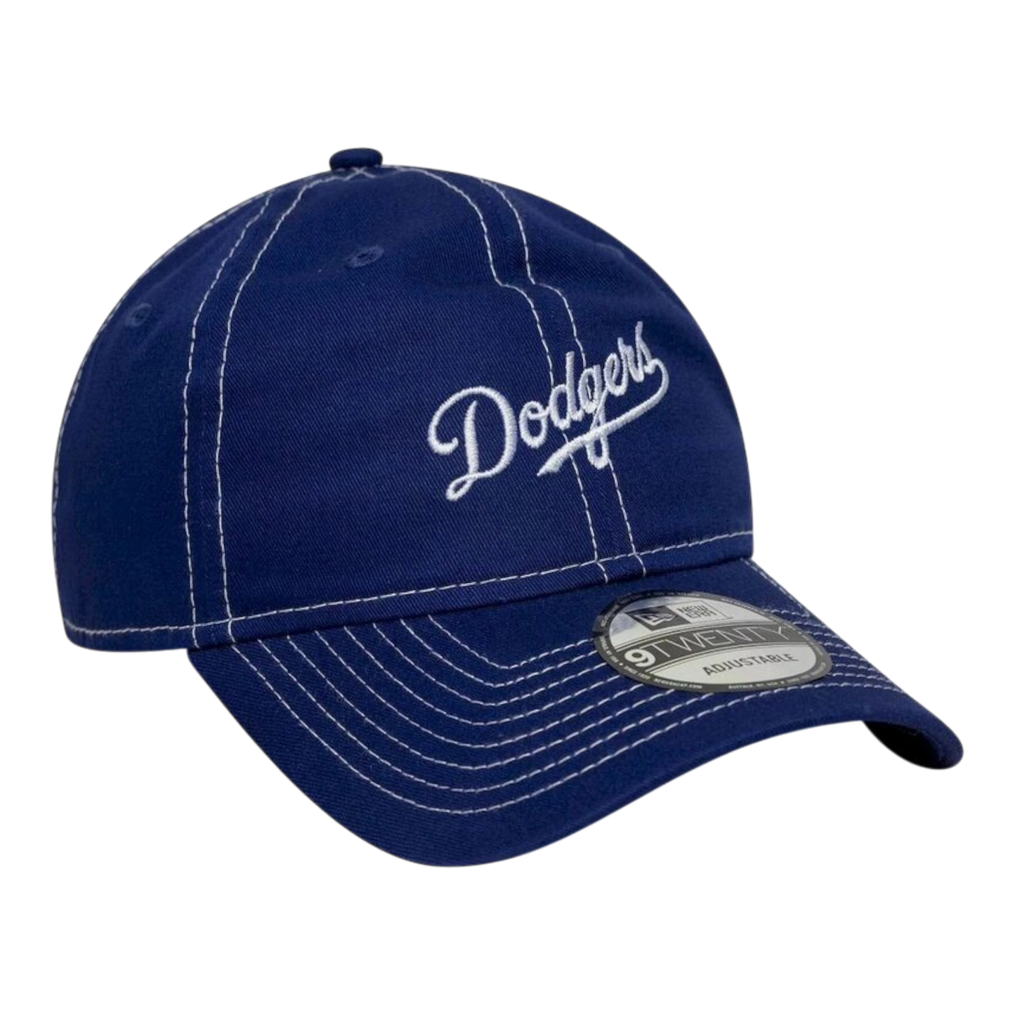 HypeSelection royal blue New Era Los Angeles Dodgers 9TWENTY cap with white contrast stitching and embroidered logo.