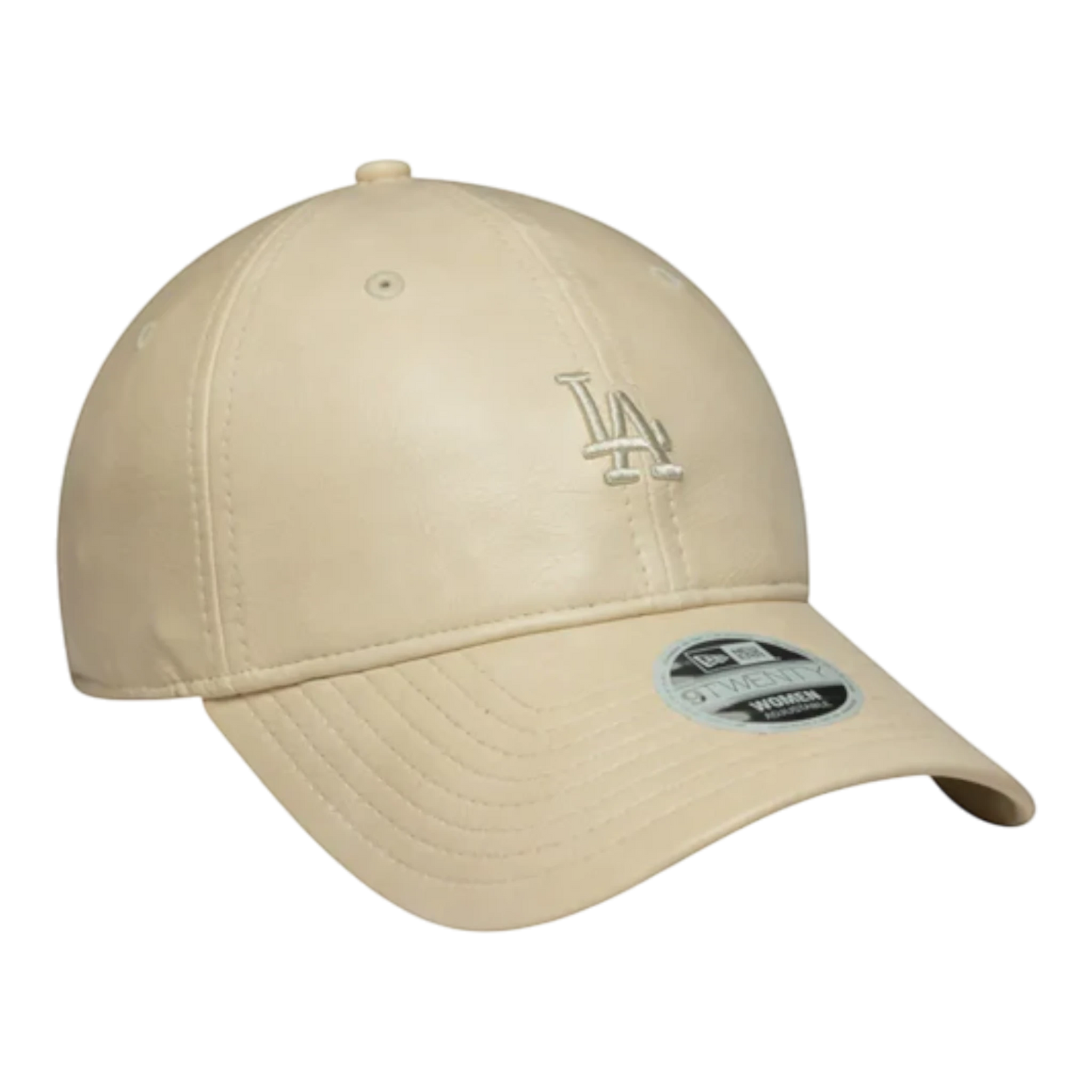 HypeSelection New Era light beige cotton cap with embroidered LA Dodgers logo, 9TWENTY adjustable fit.