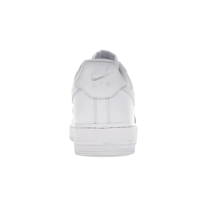 HypeSelection Nike Air Force 1 Low ’07 white leather sneakers with Nike Air branding on the heel.