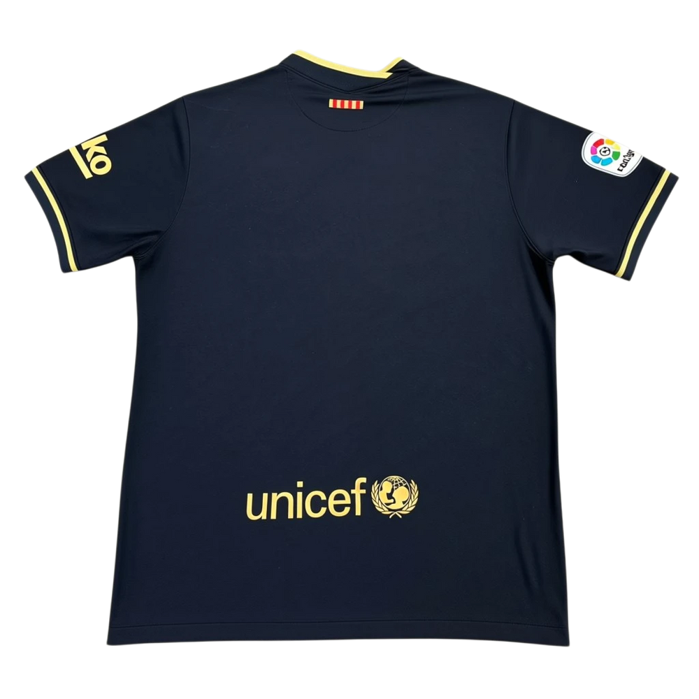 HypeSelection black and gold Nike FC Barcelona 20/21 fan edition jersey with UNICEF logo on back.