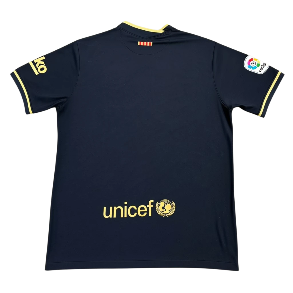 HypeSelection black and gold Nike FC Barcelona 20/21 fan edition jersey with UNICEF logo on back.