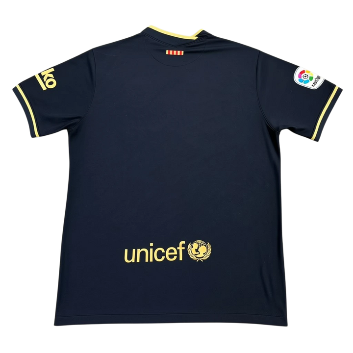 HypeSelection black and gold Nike FC Barcelona 20/21 fan edition jersey with UNICEF logo on back.