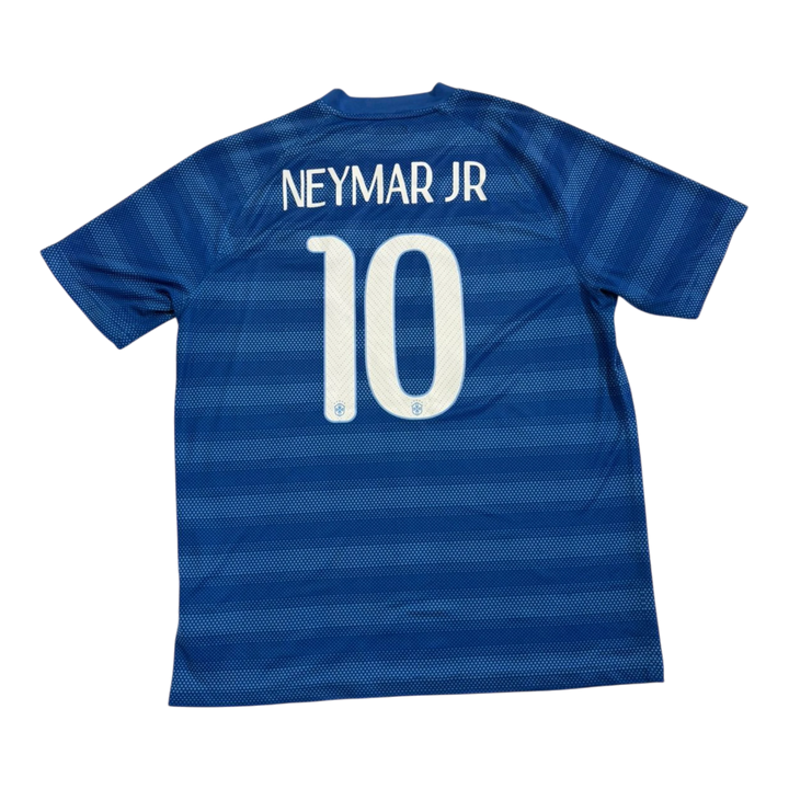 HypeSelection vintage Nike Brazil Neymar Jr number 10 blue soccer jersey with subtle horizontal pattern