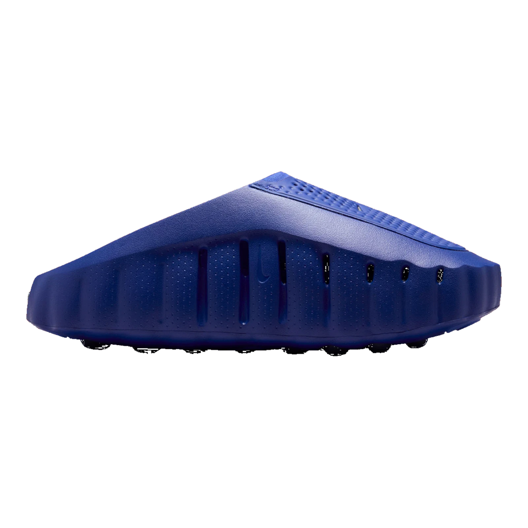 HypeSelection Nike Mind 001 slide in Old Royal blue featuring a sculpted foam silhouette and side ventilation slits.