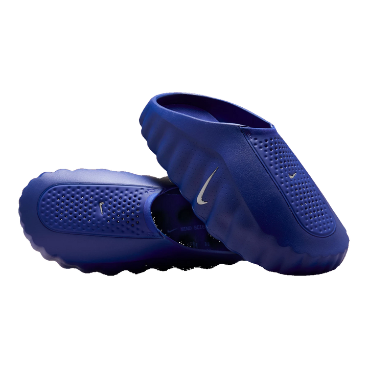 HypeSelection Nike Mind 001 slide in Old Royal blue featuring a sculpted foam silhouette and perforated upper.