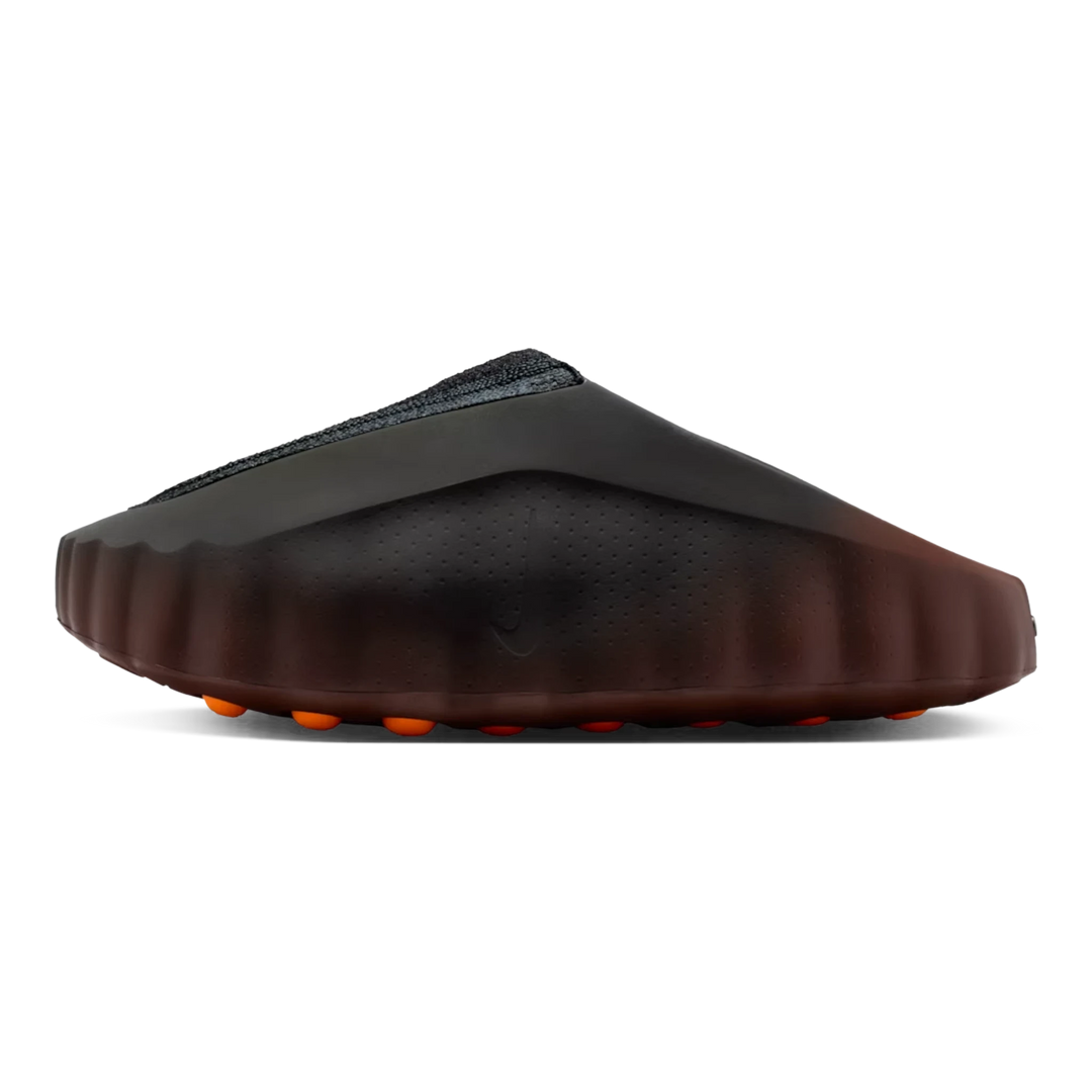 HypeSelection Nike Mind 001 Flyknit slide in Bronze Eclipse with black gradient and Total Orange foam nodes