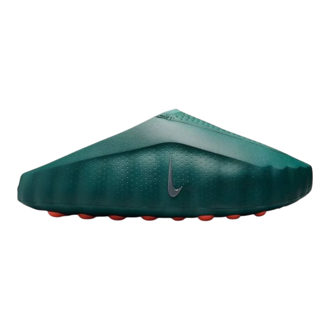Nike Mind 001 Slide in Mineral Slate, a futuristic foam mule with a perforated upper and 22-node outsole for recovery.