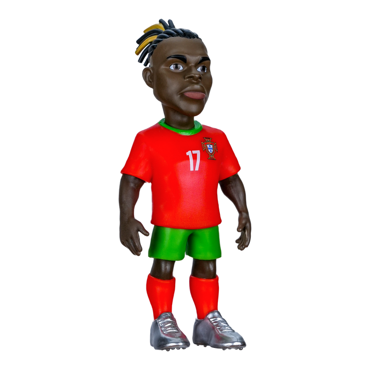 HypeSelection Minix 7cm PVC collectible figure of Nuno Mendes in the official Portugal red and green football kit.