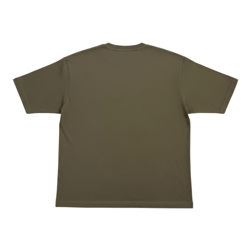 HypeSelection olive green cotton blend oversized t-shirt with half sleeves and a relaxed fit.
