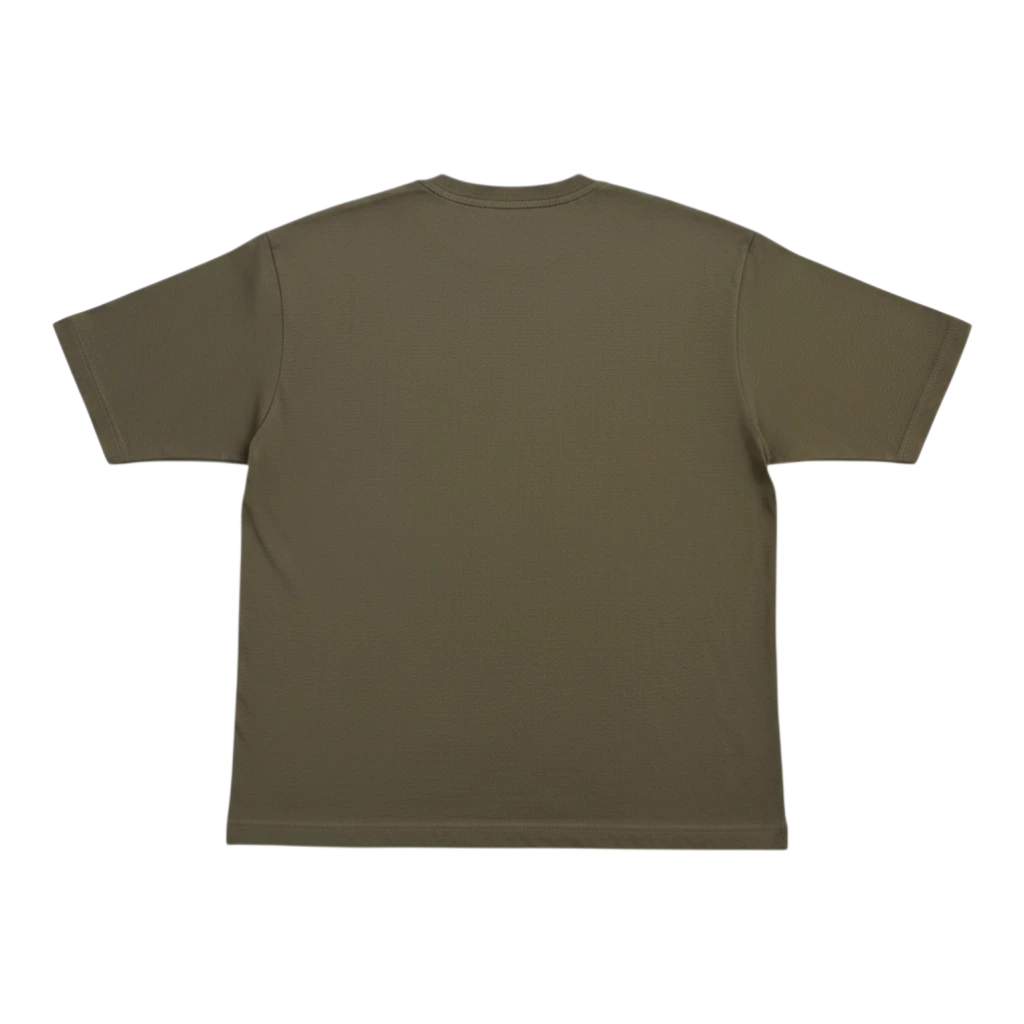 HypeSelection olive green cotton blend oversized t-shirt with half sleeves and a relaxed fit.