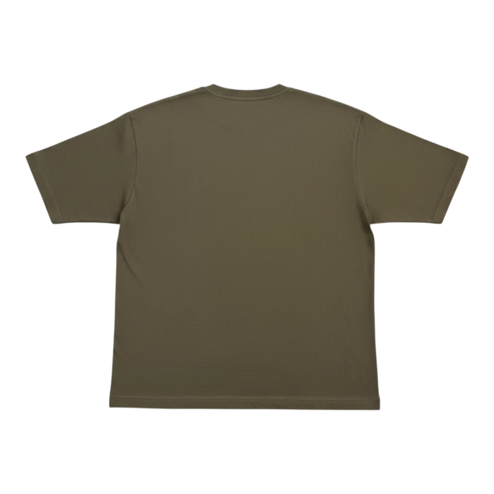 HypeSelection olive green cotton blend oversized t-shirt with half sleeves and a relaxed fit.