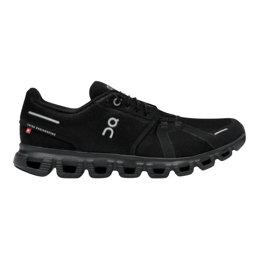 HypeSelection On Cloud 6 all black men's lifestyle sneakers with mesh upper and CloudTec cushioning.