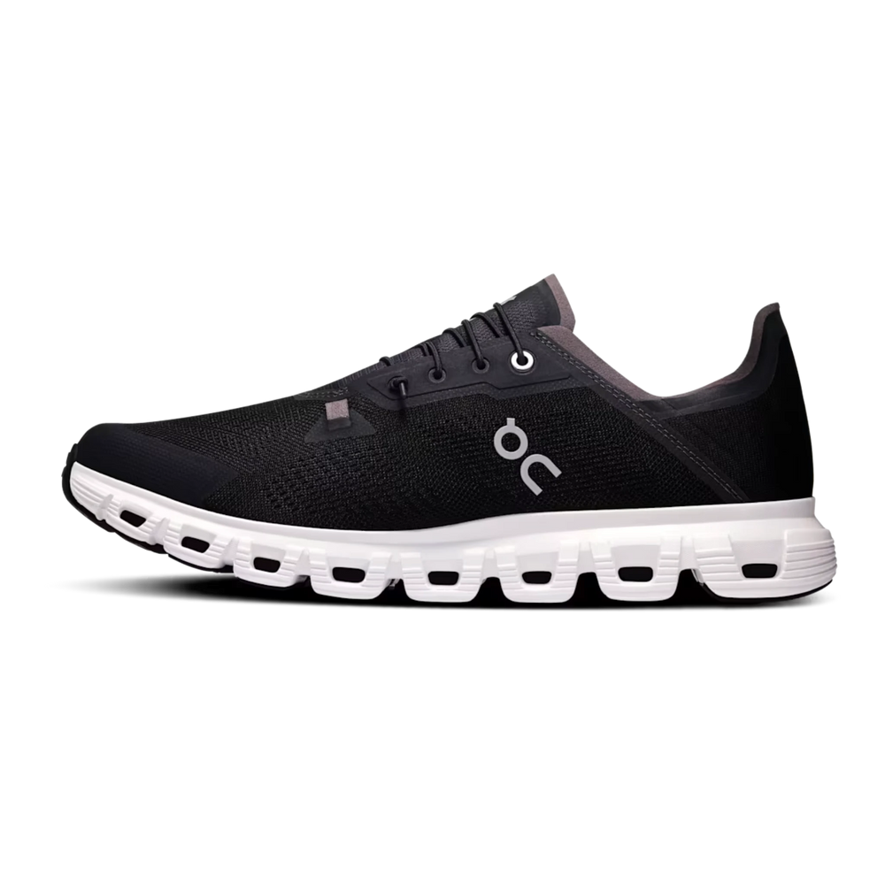 HypeSelection On Cloud 6 Coast sneaker in black and white with breathable mesh upper and cushioned CloudTec midsole.