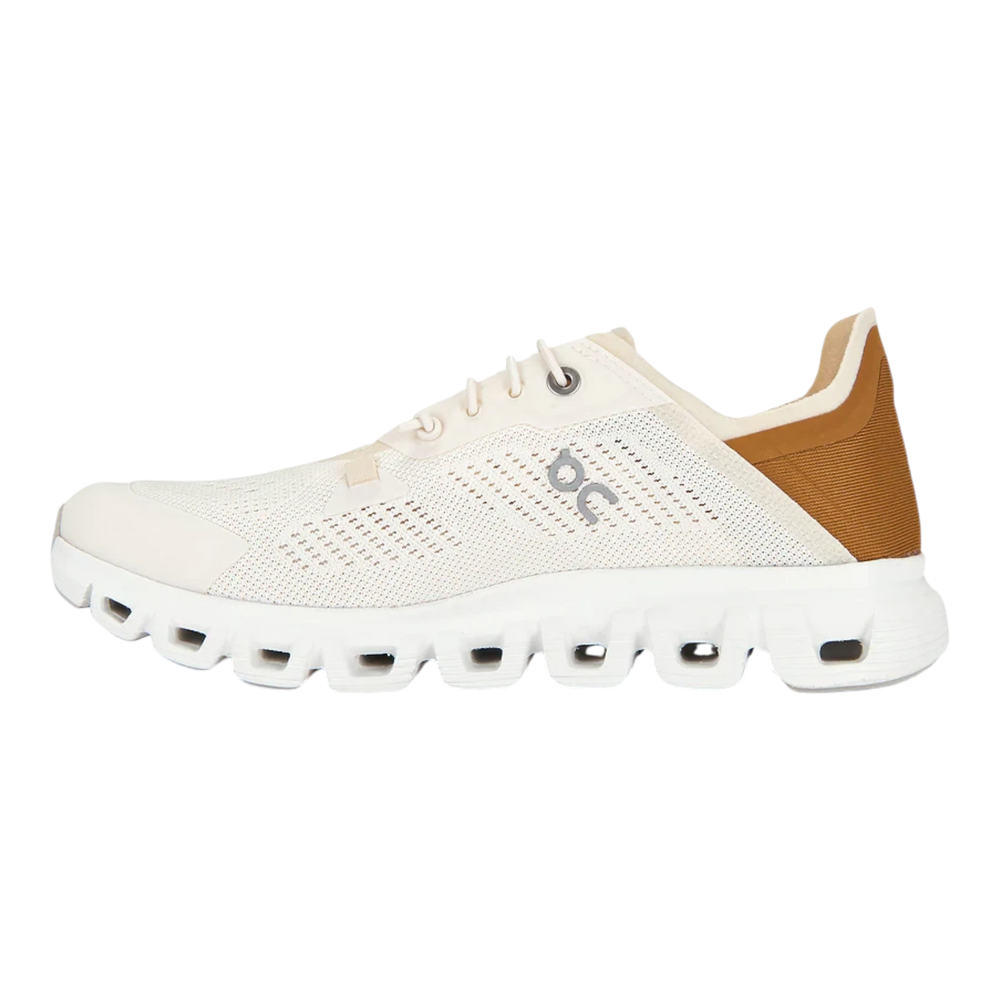 HypeSelection On Cloud 6 Coast sneaker in Gardenia and Sphinx with a breathable mesh upper and cushioned kick-down heel.
