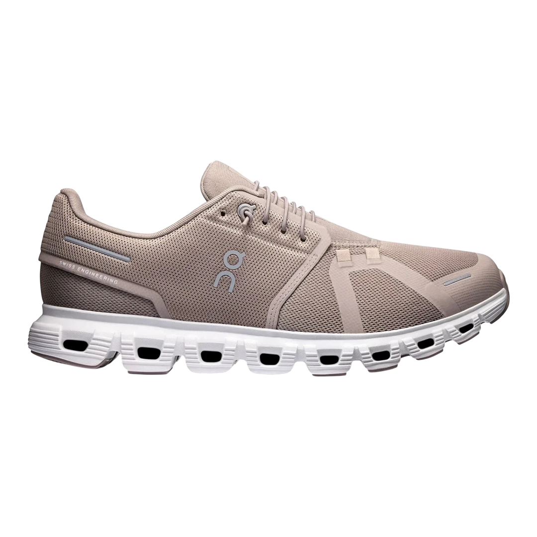 HypeSelection On Cloud 6 Fog White men's lifestyle sneakers with breathable mesh upper and white CloudTec sole.