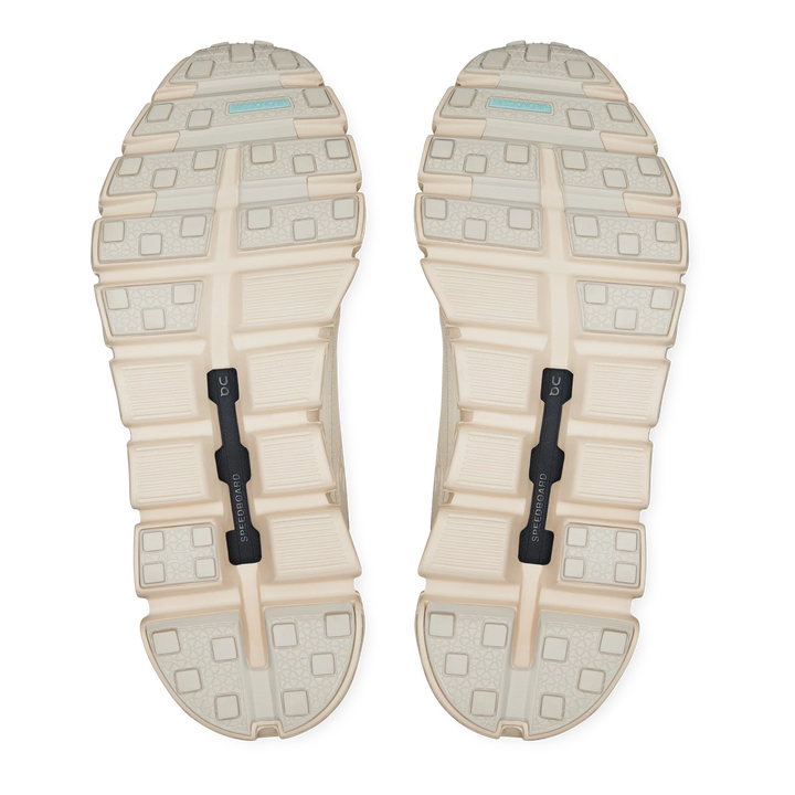 HypeSelection On Cloud 6 Geo Waterproof Dew shoe outsoles featuring Missiongrip traction and Speedboard technology.