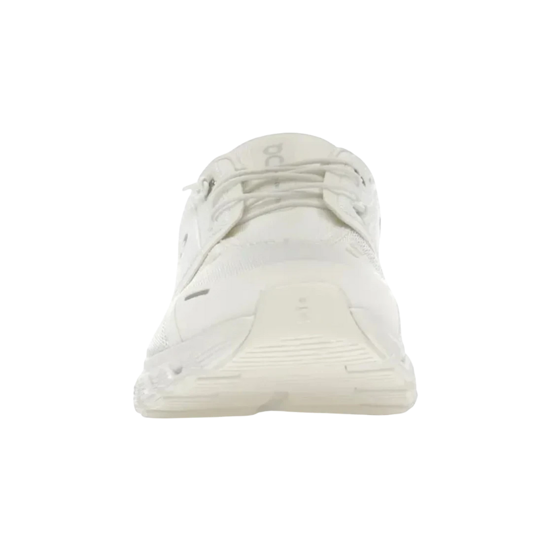 HypeSelection On Cloud 6 all white engineered mesh sneakers with CloudTec cushioning and Speedboard technology.