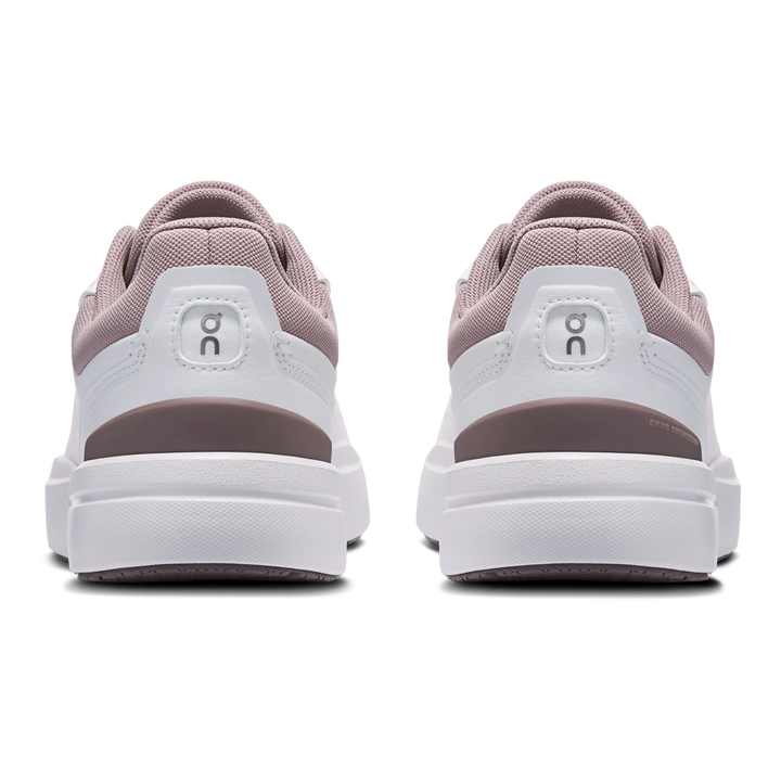 HypeSelection On Cloud THE ROGER Advantage sneakers in white and heron, rear view showing heel detail and branding.