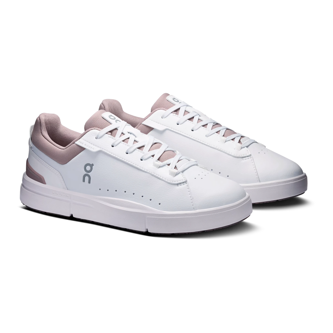 HypeSelection On Cloud THE ROGER Advantage sneakers in white and heron with perforated vegan leather and suede details.