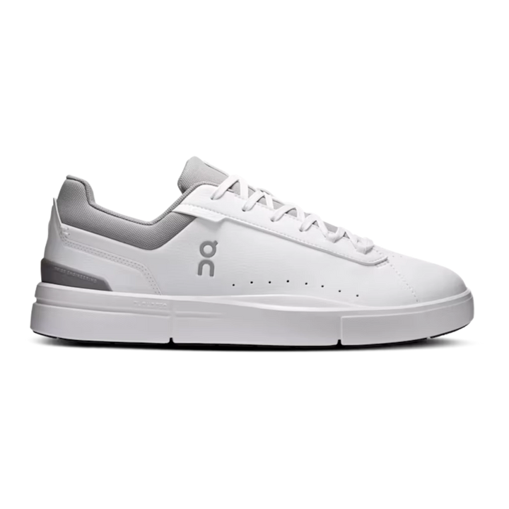 HypeSelection On Cloud THE ROGER Advantage sneaker in white and ore vegan leather with a tennis-inspired silhouette.