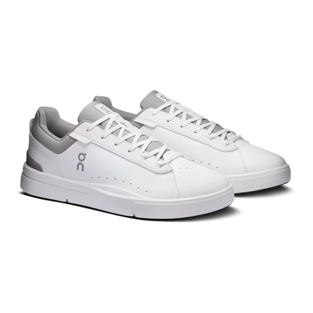 HypeSelection On Cloud THE ROGER Advantage sneakers in white and ore vegan leather with a tennis-inspired silhouette.