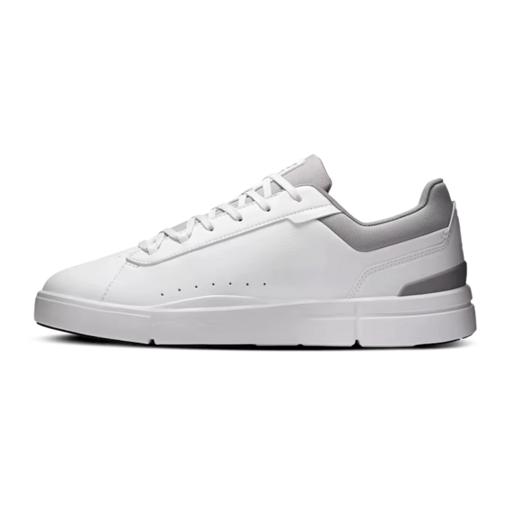 HypeSelection On Cloud THE ROGER Advantage sneaker in white and ore vegan leather with a tennis-inspired silhouette.